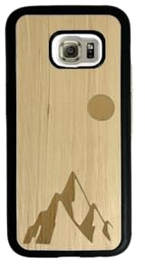 EnoWood Custodia protettiva per smartphone Samsung Galaxy S legno massello lavorata artigianalmente - Montagne - Galaxy S Enowood10 - Fascino