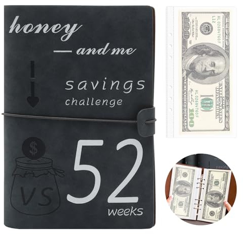 Sparbuch für geld, Budgetplaner, Geldsparmappe, Budget Binder A5, Pocket Saver, Geld Sparen Challenge, Geld Organizer für Familie und Liebhaber