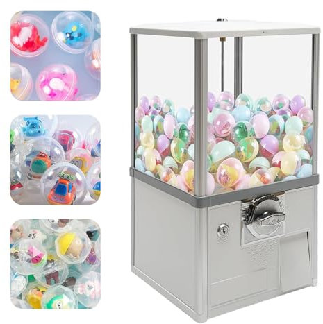 MáQuinas Expendedoras Para Empresas, MáQuina Comercial De Chicles De Caramelo, MáQuina Expendedora De CáPsulas Con Cerraduras Para Juguetes En CáPsula De 4,5 A 5,5 Cm De DiáMetro Para El Hogar,White