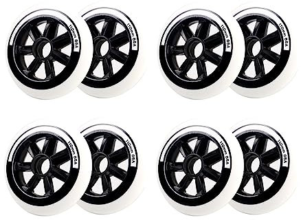 Generisch Inline Skate Rollen Inline Skate Räder Indoor/Outdoor Rollschuh Räder 80 mm 110 mm Marathon Street Speed Inline Räder Ersatzräder 85A 8er Pack Weiß