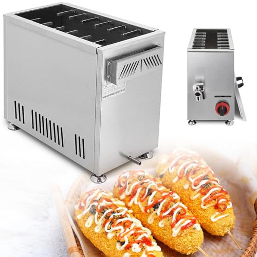 Friteuse de bâtonnets de Hot-Dogs au Fromage, Friteuse à gaz Commerciale, Friteuse à gaz de comptoir en Acier Inoxydable, pour Cuisine, Restaurant, Snack-Bar, Cantine, Maison