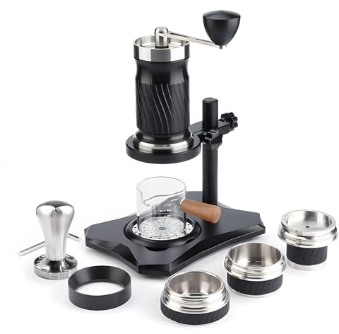 YIWEOG Macchina per caffè espresso portatile Macchina per caffè espresso compatta da viaggio a pressione variabile 9-12 bar, azionata manualmente, con ciotola per polvere di livello professionale /