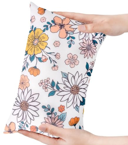 LeoreHu Kinder-Mittagsschläfchen-Kissen in Mini-Format, Auto-Kopfkissen, Erwachsenen-Halskissen, Hilfskissen, Vielseitig, Mini-Kissen (Blumen)
