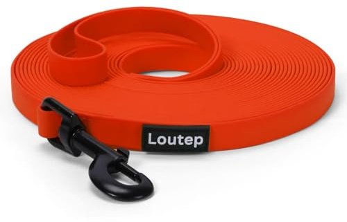 Loutep Biothane Schleppleine Für Hunde Lange Hundeleine 3m 5m 10m 15m 20m | Leine Langlaufleine Trainingsleine Laufleine Schwimmleine Für Kleine Mittel Und Große Hund