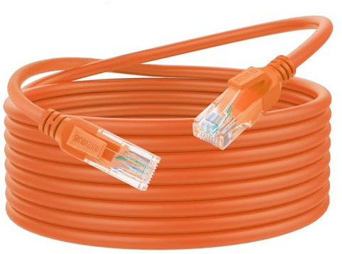 Ultra Flexible Cat6 Ethernet Cable 5M, Gigabit UTP LAN Cable (Orange) | Soft RJ45 Network Cord, Cat6a Standard Internet Cord, for PC, Router, Laptop, Modem