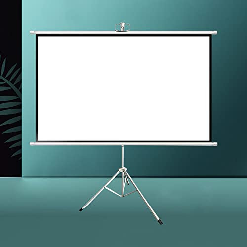 Pantalla de proyector, con Soporte - Trípode Plegable portátil Independiente 4:3/16:9 HD Pantalla de proyección móvil Manual, para Cine en casa, Interior, Exterior(100inch 16:9