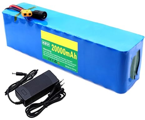 Batteria agli ioni di litio per bici elettrica da 48 V 20 Ah 13S3P con protezione BMS integrata, ideale per motori di biciclette elettriche da 200-1000 W T Plug