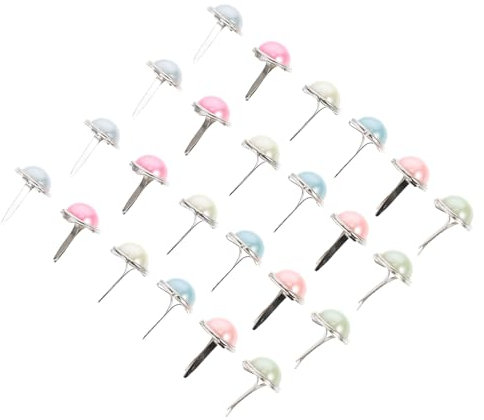 HAPINARY 50stücke Mini Runde Brads Aus Dekorative Papierklammern Mini-brads Mit Perle-Design Papier-brads Für Scrapbooking Und Bastelarbeiten
