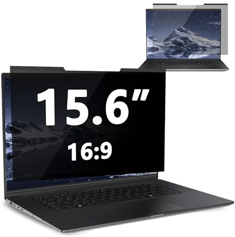 Dabernur Magnetischer 15,6 Laptop-Privatsphärenschutz für 16:9 Display, Abnehmbarer Anti-Glare Sichtschutz, Bildschirmfilter & -Schutz (13 5/8 × 7 5/8), Passend für FHD 1920×1080