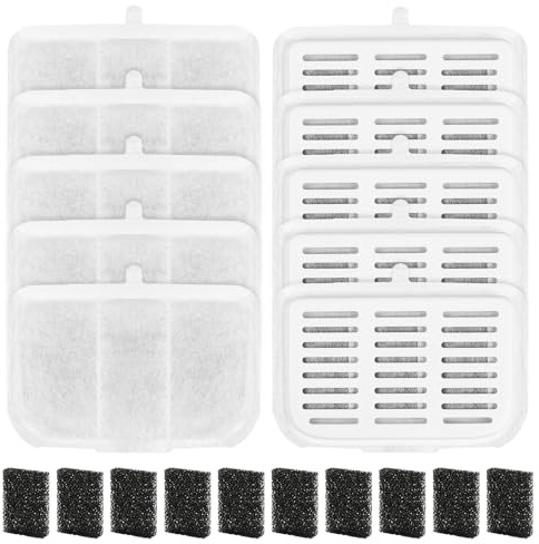 10 stycken filter för EVERWEET MAX Pet Water Fountain 10 filter + 10 svamp