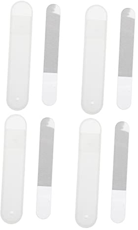 minkissy Glasnagelfeilen 4 Stück Rund Mit Kasten Nagelfeile Für Maniküre Pediküre Fingernägel Polierfeilen Nagelpolierwerkzeug Reise