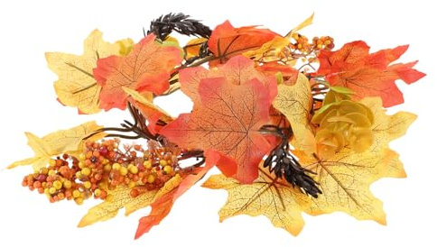 TOPBATHY Kranz ernten Pumpkin Decor kürbisdeko Party Decoration dekokranz Wand polsterung Kranzhalter für Haustür Girlande Grün herbstdeko draußen Stil Kranz Herbstkranz Seidenblume