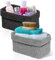 2 Piezas cestas almacenaje baño, cestas organizadoras bebe, Cesta trenzada apilable para Hogar,Salones,Cambiador,Negro, Gris 22×12×11cm