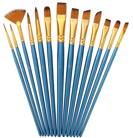 13-teiliges professionelles Pinsel-Set, Nylonhaar, Holzgriff, Künstlerpinsel für Kinder und Erwachsene, Anfänger, für Acryl, Öl, Aquarell, Gouache, Nagel, Körper, Gesicht, Miniatur-Kunst, Handwerk