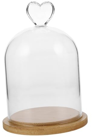 Cabilock Cloche Verre Transparente avec Base pour Bougies Parfumées et Fleurs Séchées Décoration sous Cloche pour Ambiance Cosy et Vitrines Dintérieur