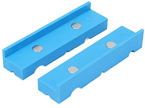 2PCS Vise Jaw Pads, 5.5in Magnetic Vise Jaw Protective Covers Magnetic Tool Pad Toolbox Accessories for Flat Wood Plastic Metal Clamping