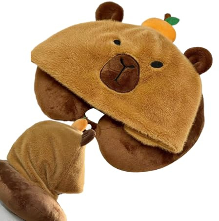 U-formad resekudde – 35 cm Capybara-resenackkudde med