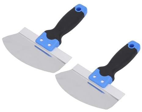 6.5in Putty Knife,2Pcs Stainless Steel Putty Knife Scraper Tool with Soft Grip Arc Spatula Round Puttyknife Drywall Hand Tool for Painter Plasterer