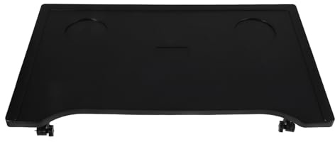 GLEAVI Plateau Pliable Portable pour Fauteuil Roulant, Léger et Solide en Plastique Noir avec Porte-gobelet Intégré, Table Adaptable pour Repas et Activités en Intérieur et Extérieur