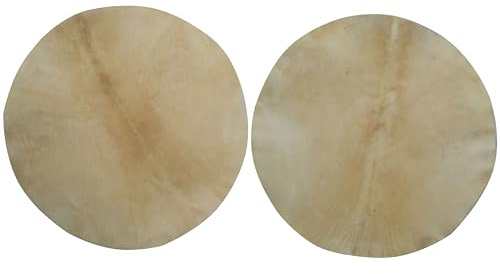Bodhran-Trommel, Ziegenhaut, natürlich, irische Bodhran-Djembe-Handtrommel, nativer Rahmen & schamanische Snare & afrikanische traditionelle Rahmentrommelfelle rasiert (2 Stück – 86,4 cm)