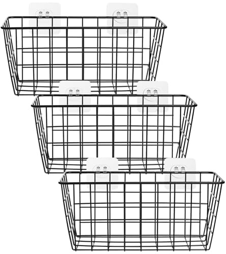 3 Stk Schranktür Organizer Badezimmer Organizer, Küchenschranktür-Aufbewahrungsbox, Metall Wand Selbstklebende Aufbewahrungskorb für Küche badezimmer Schlafzimmer Aufbewahrung und Organisation