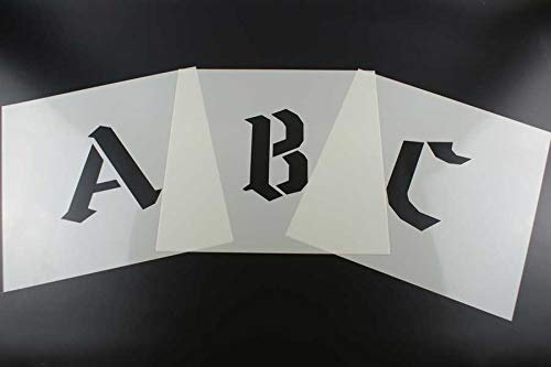 200mm Buchstabenschablonen Font GO mit Sprühnebelschutz
