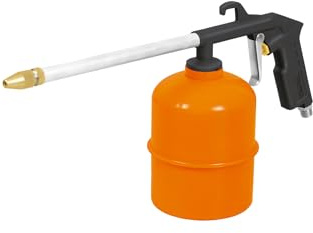 Truper Engine Cleaning Spray Gun, Motor Cleaning Gun, 8-Inch Wand, 900 ml Steel Cup, 90 psi Max, 1/4-Inch NPT Connection, For 1/4-Inch Hoses (Model PILI-697/19236)
