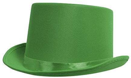 SEIDIGER Zylinder Hut = VON ILOVEFANCYDRESS®=IN DEN Farben = SCHWARZ - GRÜN - ROT -UND IN 3 VERSCHIEDENEN STÜCKZAHLEN ERHALTBAR== 1 GRÜNER Zylinder Hut