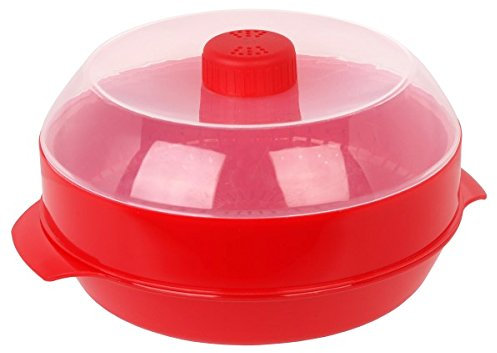 Heat & Eat Microwave Steamer, Red, 25.5 x 21 x 13.5 cm