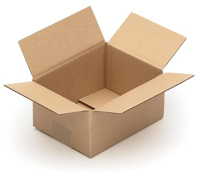 KK Verpackungen Versandkartons 200 x 150 x 100 mm Braun 1-wellig (Außenmaß 205 x 155 x 110 mm) | 300 Stück, Faltkartons Kartons für Versand als DHL Päckchen M Hermes Päckchen DPD GLS Paketklasse XS