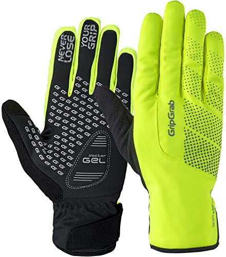 GripGrab Ride Wasserdicht Winter Fahrradhandschuhe Warm Winddicht Thermo | Gefütterte Radhandschuhe mit Fleece Liner, 4 mm DoctorGel Polsterung und praktischem Klettverschluss Bündchen am Handgelenk
