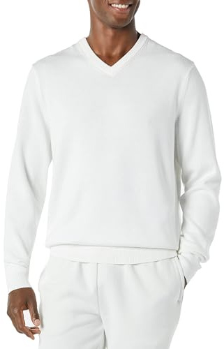 Amazon Essentials Men's V-Neck Sweater (Available in Big & Tall), Ivory, X-Large