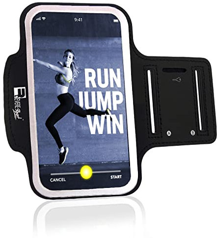 RevereSport Brassard Compatible Samsung Galaxy S25/S24/S23/S22/S21/S20. Armband de Sport Téléphone sans Rebond pour Courir, Fitness et Séance d'Entraînement