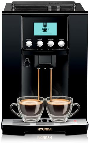 HYUNDAI Macchina da caffè espresso automatica con smerigliatrice a grano e display LCD