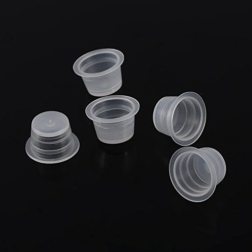 100 pièces/ensemble de tatouage encre bonnet pot moyen en plastique microblading pigment accessoires support de tatouage pigment encre bonnet (moyen)