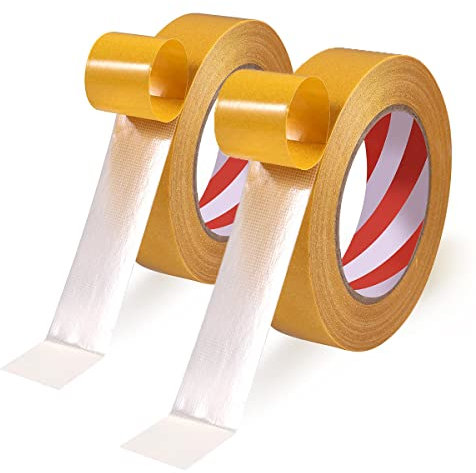 SZFY-TAIOW Double Sided Carpet Tape, Heavy Duty, 1 inch x 66 Feet, for Carpets, Mats, Wall Hangings, Sticky Decor, Professional use (2 Pack, 20mm x 20m)