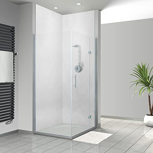 WANDFREUDE individuelle Duschrückwand Aluverbundplatte auf Maß (2 Stück - Graue Betonwand - Premium Matt Lack) – Dusche Wandverkleidung Duschwandverkleidung Duschrückwände