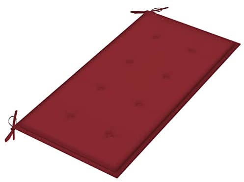 FIRBNUS Cojín para Banco de jardín Tela Rojo Tinto 100x50x3 cm Cojines Exterior Colchoneta Banco Jardin Cojines Banco Exterior para Usar En Exteriores Diseño Universal Cómodo Y Duradero