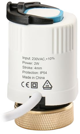 Wengart Thermoelektrischer Stellantrieb WG_D06 AC230 V, normalerweise geschlossen, M30 x 1,5 Gewinde, geeignet für Fußbodenheizung, 1 Stück