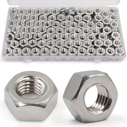 ZQZ 1/4-20 Hex Nuts,130 Pack 304 (A2-70) Stainless Steel Hardware Nuts,Standard Inch Coarse Thread Nuts