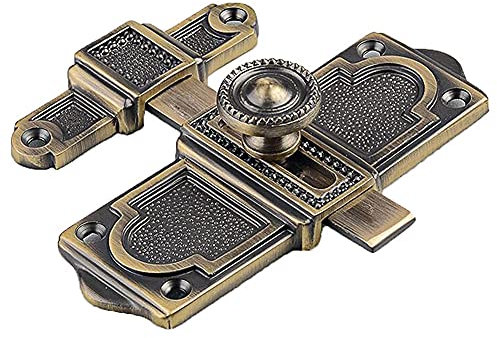 XUJIAM Schiebetürschloss, Türriegel, Türriegel, Zylinderriegel, robust, verdickt, diebstahlsicher, Schiebeschloss, Torschnalle, Antik-Messing-Tür- und Fenster-Sicherheitsriegel (Color : Bronze)