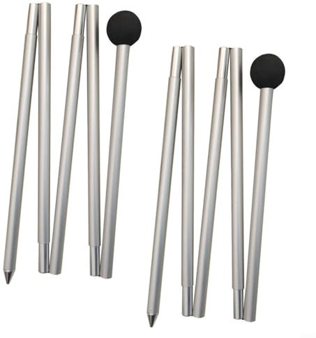 PETSTIBLE Zeltstangen, 2 Stück Aluminium-Legierung, Camping-Zelt-Stangen, Strandzelt-Stange mit EVA-Ball (2 m)