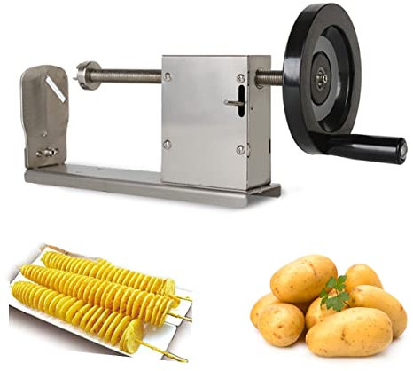 Potato Spiral Cutter - Stainless Steel Tornado Potato Slicer for Making Potato Chip Towers - French Fries Cutting Machine for Fruit and Veggies