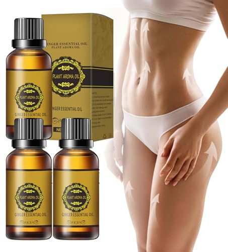 Ginger Oil Ingwer ätherisches Öl, Bauchentwässerungsöl mit Ingwer, natürliches Ingwer-Körperöl, schlankmachendes Bauch-Ingweröl, Ingwer-Massageöl zur Wärmung, Entspannung und Beruhigung der Haut