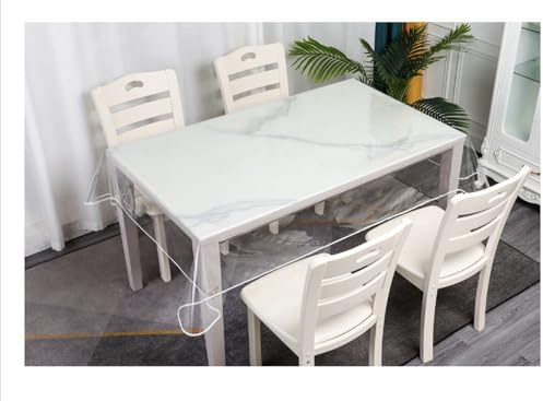 HD BRICO Tovaglia Trasparente 140X240cm da Tavolo PVC, Tovaglia Plastificata Protettiva Impermeabile Facile da Lavabile Rettangolare (140X240cm)