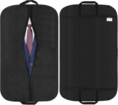 2 PCS Premium Kleidersack - 100 x 60 cm Kleidersack mit Reißverschluss kleidersäcke kleiderschutzhülle Aufbewahrung Hochwertiger Atmungsaktiver Kleiderhülle für Anzüge Mäntel Jacken (Schwarz)