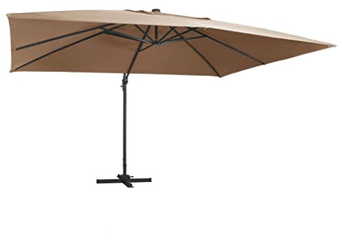 Xichuzi Sombrilla voladiza conposte aluminio gris taupe 400x300 cm, Parasoles De Jardin, Sombrilla Piscina, Sombrilla Terraza Exterior, Parasol Playa, Sombrillas Para Jardin - 47007