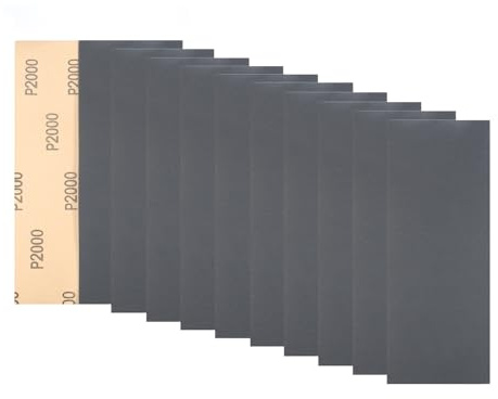 Tueascallk 30 hojas de lija universales hechas a mano de grano 2000 de 9 x 3.6 pulgadas, hechas a mano, adecuadas para carpintería, muebles, automóviles, metal, papel de lija de pulido de laca