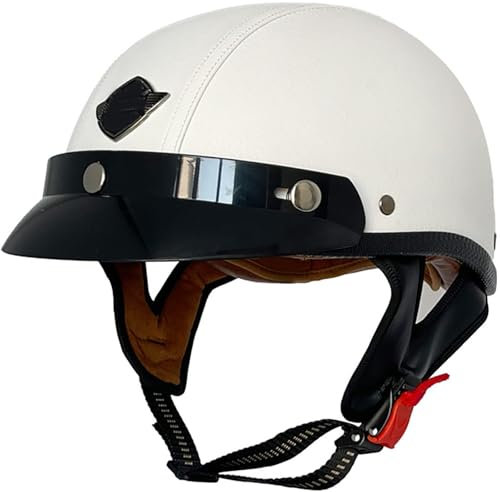 VVPEC Vintage Casques Moto Bols Demi-Casque de Mobylette Casque Face Ouverte ECEDOT Homologué Casque Jet pour Cruiser Scoote Casque de Sécurité(6,M=57-58CM)