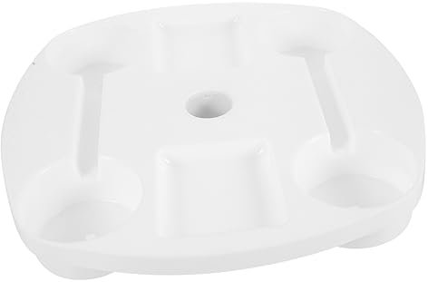 BESPORTBLE Spiaggia galleggiante per piscina ombrellone tavolinetti da terrazzo Portabevande da esterno slot per vassoi per ombrelli scomparti snack per ombrello plastica bianca